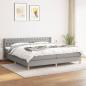 Preview: ARDEBO.de - Boxspringbett mit Matratze Hellgrau 200x200 cm Stoff