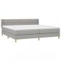 Preview: Boxspringbett mit Matratze Hellgrau 200x200 cm Stoff