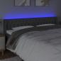 Preview: LED Kopfteil Dunkelgrau 203x16x78/88 cm Stoff