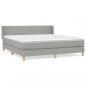 Preview: Boxspringbett mit Matratze Hellgrau 160x200 cm Stoff