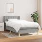 Preview: ARDEBO.de - Boxspringbett mit Matratze Hellgrau 90x200 cm Stoff