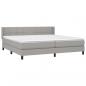 Preview: Boxspringbett mit Matratze Hellgrau 200x200 cm Stoff