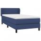 Preview: Boxspringbett mit Matratze Blau 90x190 cm Stoff