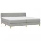 Preview: Boxspringbett mit Matratze Hellgrau 200x200 cm Stoff