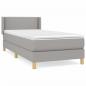 Preview: Boxspringbett mit Matratze Hellgrau 90x200 cm Stoff