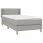 Preview: Boxspringbett mit Matratze Hellgrau 90x200 cm Stoff