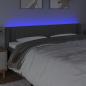 Preview: LED Kopfteil Dunkelgrau 203x16x78/88 cm Stoff