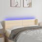 Preview: ARDEBO.de - LED Kopfteil Creme 147x16x78/88 cm Stoff