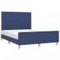 Preview: Bettgestell ohne Matratze Blau 140x190 cm Stoff