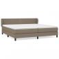 Preview: ARDEBO.de - Boxspringbett mit Matratze Taupe 200x200 cm Stoff