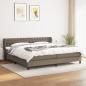 Preview: ARDEBO.de - Boxspringbett mit Matratze Taupe 200x200 cm Stoff