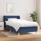 Preview: ARDEBO.de - Boxspringbett mit Matratze Blau 90x200 cm Stoff