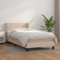 Preview: ARDEBO.de - Boxspringbett mit Matratze Cappuccino-Braun 80x200cm Kunstleder