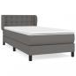 Preview: Boxspringbett mit Matratze Grau 90x200 cm Kunstleder