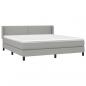 Preview: Boxspringbett mit Matratze Hellgrau 180x200 cm Stoff