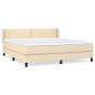 Preview: Boxspringbett mit Matratze Creme 180x200 cm Stoff