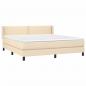 Preview: Boxspringbett mit Matratze Creme 180x200 cm Stoff