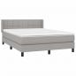 Preview: Boxspringbett mit Matratze Hellgrau 140x200 cm Stoff