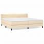 Preview: Boxspringbett mit Matratze Creme 200x200 cm Stoff