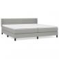 Preview: Boxspringbett mit Matratze Hellgrau 200x200 cm Stoff