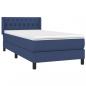 Preview: Boxspringbett mit Matratze Blau 90x200 cm Stoff