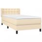 Preview: Boxspringbett mit Matratze Creme 100x200 cm Stoff