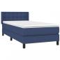 Preview: Boxspringbett mit Matratze Blau 90x190 cm Stoff