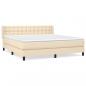 Preview: Boxspringbett mit Matratze Creme 180x200 cm Stoff