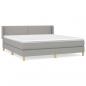 Preview: Boxspringbett mit Matratze Hellgrau 160x200 cm Stoff