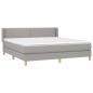 Preview: Boxspringbett mit Matratze Hellgrau 160x200 cm Stoff