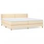 Preview: Boxspringbett mit Matratze Creme 200x200 cm Stoff