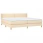 Preview: Boxspringbett mit Matratze Creme 200x200 cm Stoff