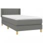 Preview: Boxspringbett mit Matratze Dunkelgrau 90x200 cm Stoff