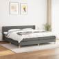 Preview: ARDEBO.de - Boxspringbett mit Matratze Dunkelgrau 200x200 cm Stoff