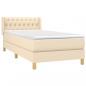 Preview: Boxspringbett mit Matratze Creme 100x200 cm Stoff