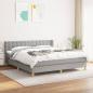 Preview: ARDEBO.de - Boxspringbett mit Matratze Hellgrau 160x200 cm Stoff