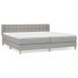 Preview: Boxspringbett mit Matratze Hellgrau 160x200 cm Stoff