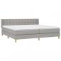 Preview: Boxspringbett mit Matratze Hellgrau 160x200 cm Stoff