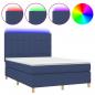 Preview: Boxspringbett mit Matratze & LED Blau 140x200 cm Stoff