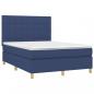 Preview: Boxspringbett mit Matratze & LED Blau 140x200 cm Stoff