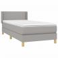 Preview: Boxspringbett mit Matratze Hellgrau 100x200 cm Stoff