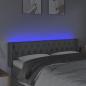 Preview: LED Kopfteil Hellgrau 163x16x78/88 cm Stoff