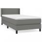 Preview: Boxspringbett mit Matratze Dunkelgrau 90x200 cm Stoff