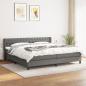 Preview: ARDEBO.de - Boxspringbett mit Matratze Dunkelgrau 200x200 cm Stoff