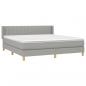 Preview: Boxspringbett mit Matratze Hellgrau 180x200 cm Stoff