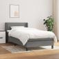 Preview: ARDEBO.de - Boxspringbett mit Matratze Dunkelgrau 80x200 cm Stoff