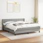 Preview: ARDEBO.de - Boxspringbett mit Matratze Hellgrau 180x200 cm Stoff