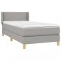 Preview: Boxspringbett mit Matratze Hellgrau 80x200 cm Stoff