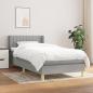 Preview: ARDEBO.de - Boxspringbett mit Matratze Hellgrau 100x200 cm Stoff