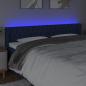 Preview: LED Kopfteil Blau 203x16x78/88 cm Stoff